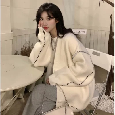 Áo len nữ phong cách Hàn Quốc màu trắng