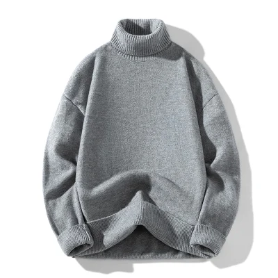 Áo len nữ cổ lọ màu xám ấm